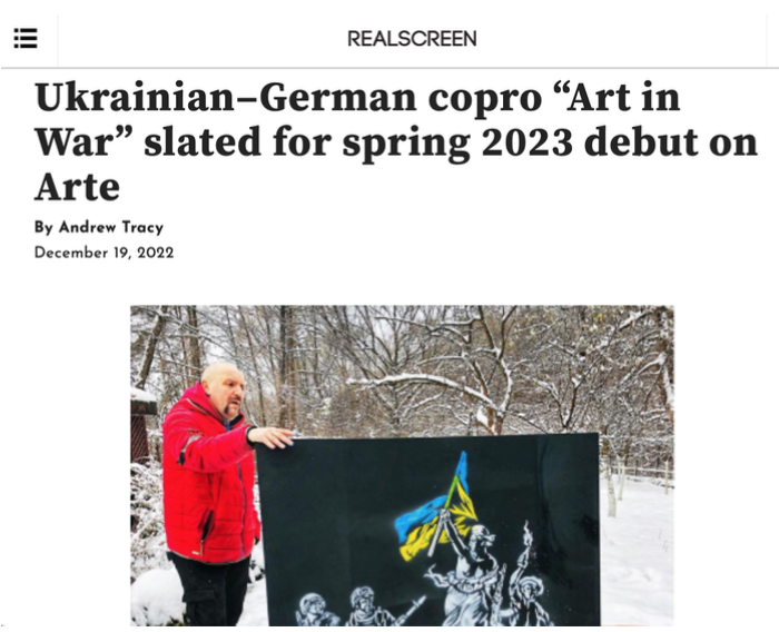 Українсько-німецький копродукт «Мистецтво на війні» планується до прем'єри на каналі Arte навесні 2023 року
